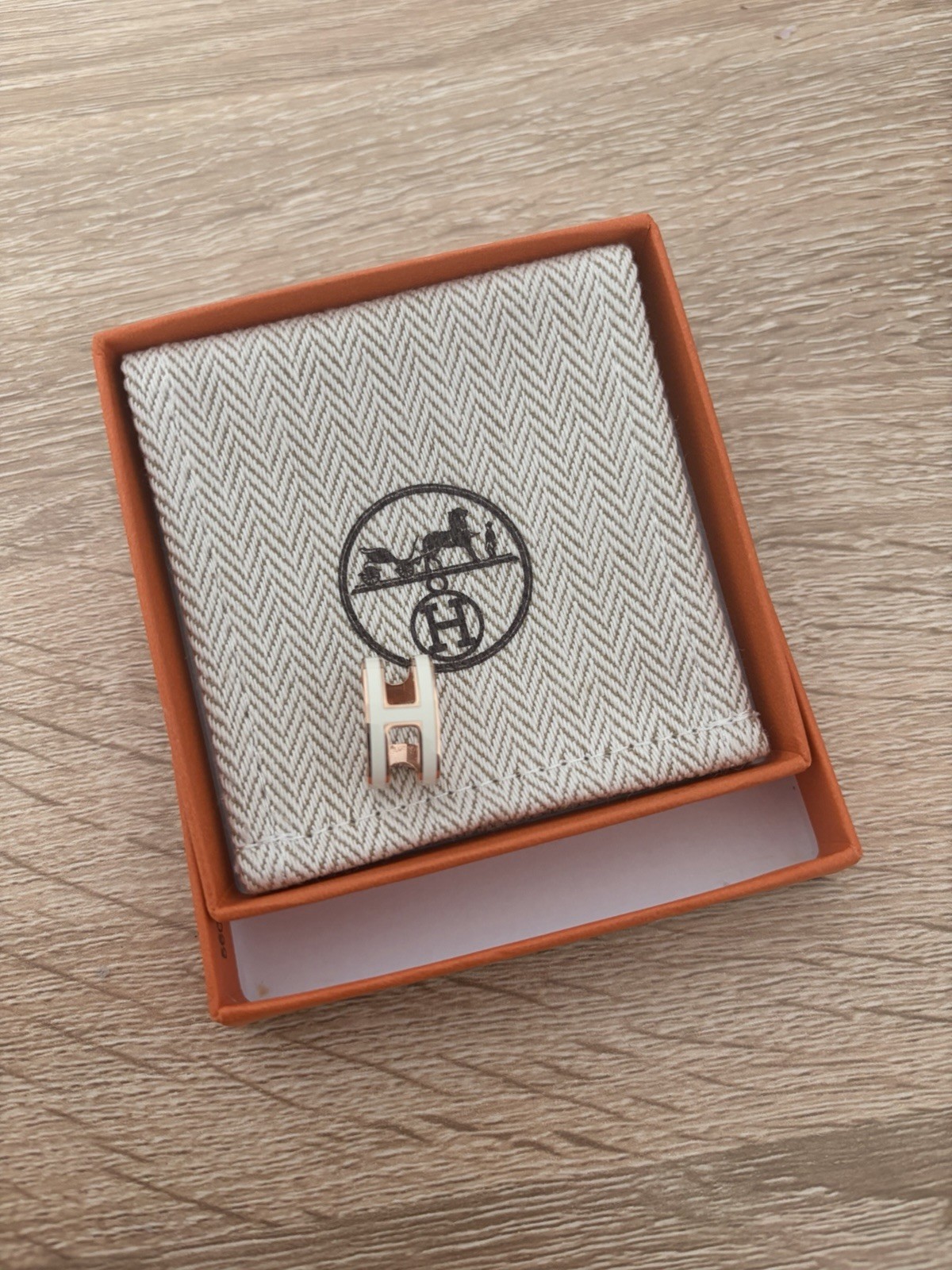 Hermes Brand New Pop H Ear Cuff Blanc Rose Gold 2026 New Style Full Set