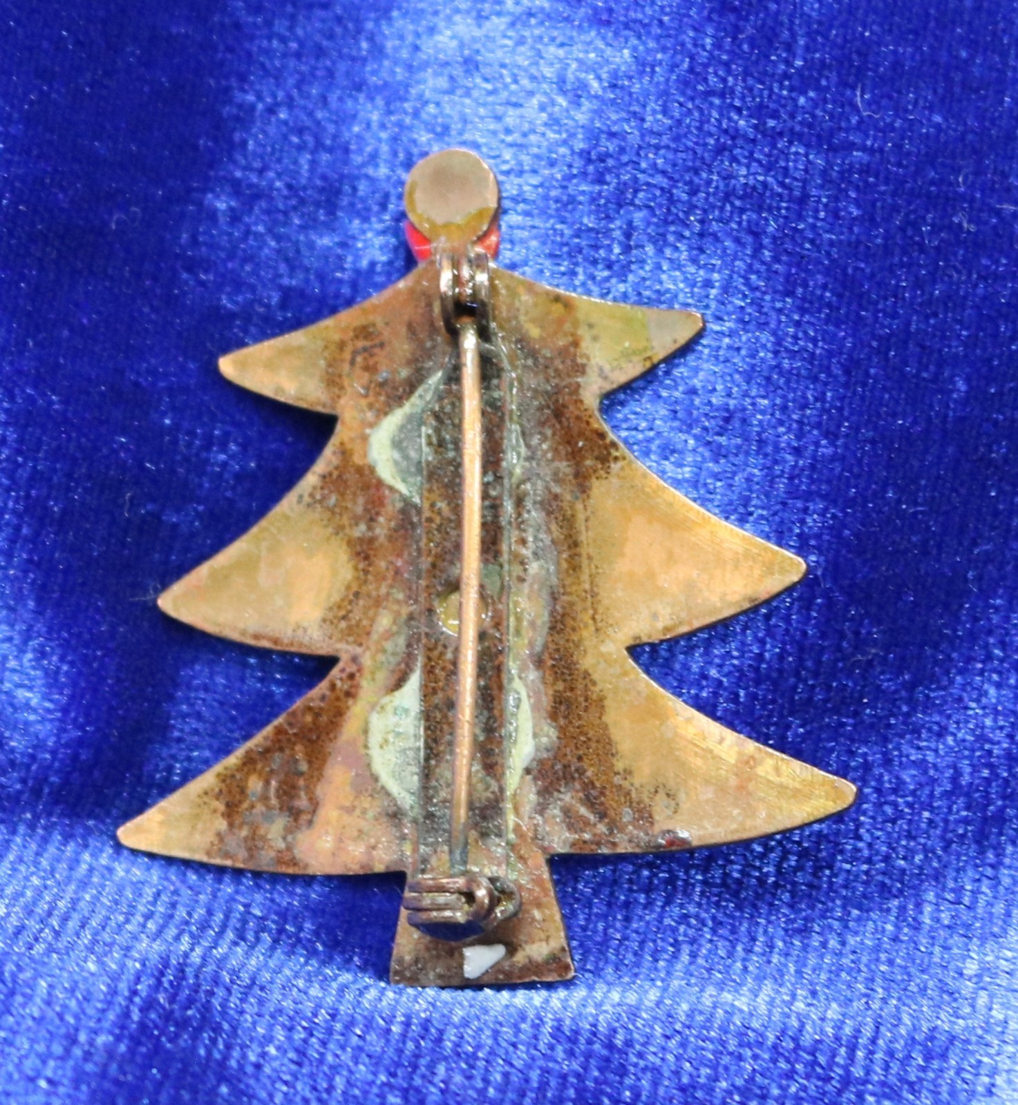 Vtg ENAMEL CHRISTMAS TREE Brooch/Pin Unique