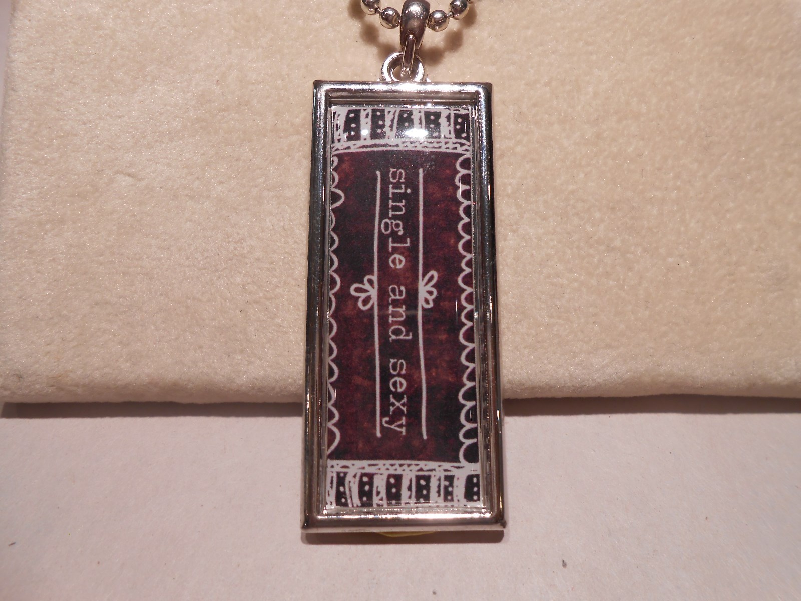 Funny Dog Tag Pendant Necklace Two-Sided FLIRT / SINGLE & SEXY by Beauchamp