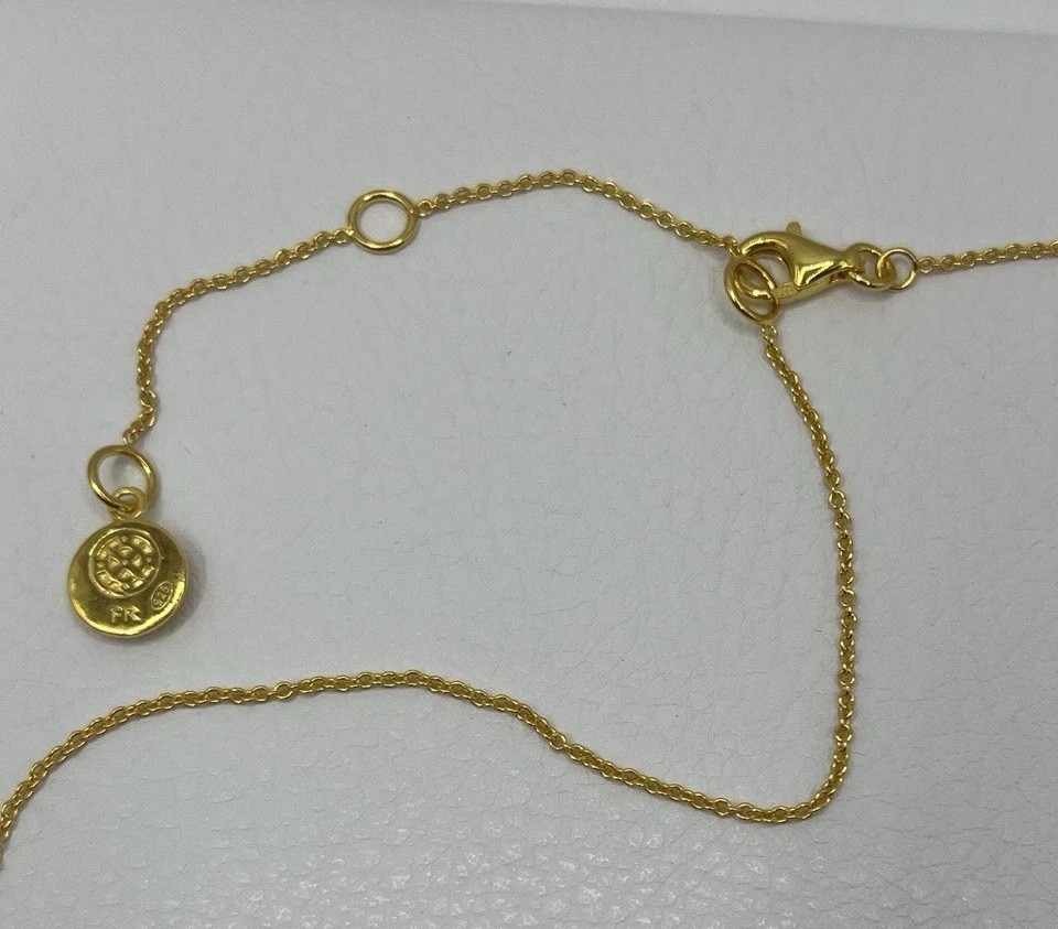 Freida Rothman 14k Gold Over Sterling Silver Bezel Set Station Necklace 18-20 In