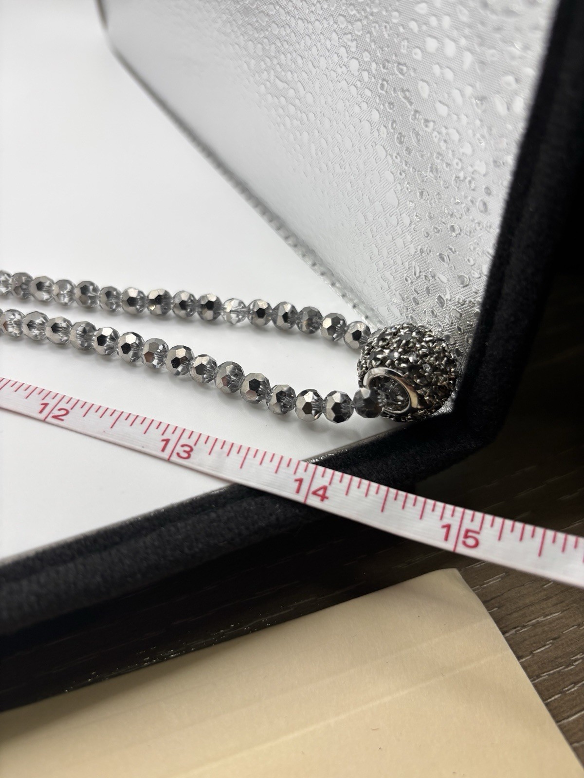 Round CZ Metallic Ball Sphere Charm Beaded 34in