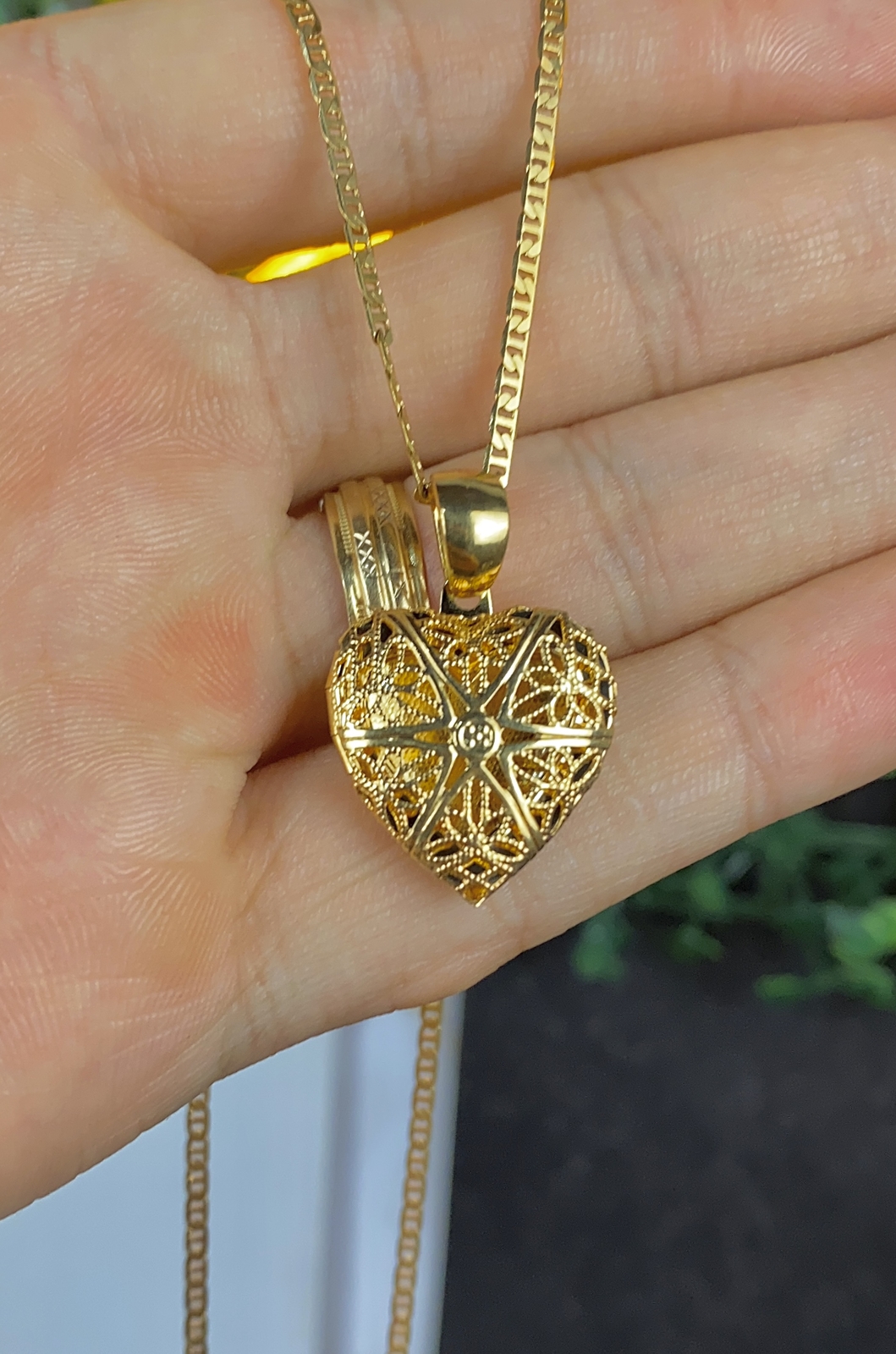 Heart Necklace Charm Pendant Mariner Chain for Womens Girls Gifts Cadena Corazon