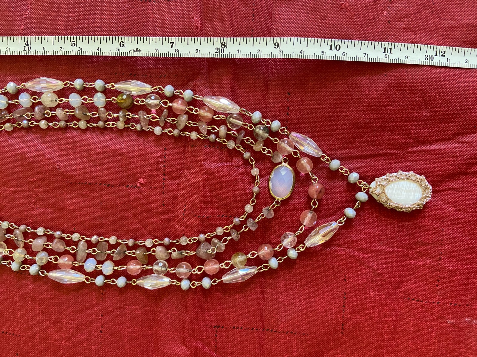 Layered Multi-Chain Beaded Necklace