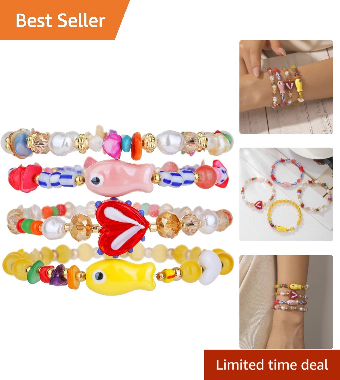 Ocean-themed Stretch Bracelet Set – Perfect Accessory for Tropical Getaways