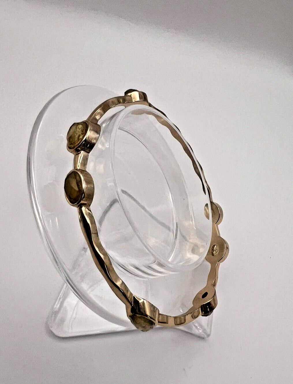 Set of 3 Bangle Bracelets Gold Tone Fashion Jewelry Open Back Rhinestones