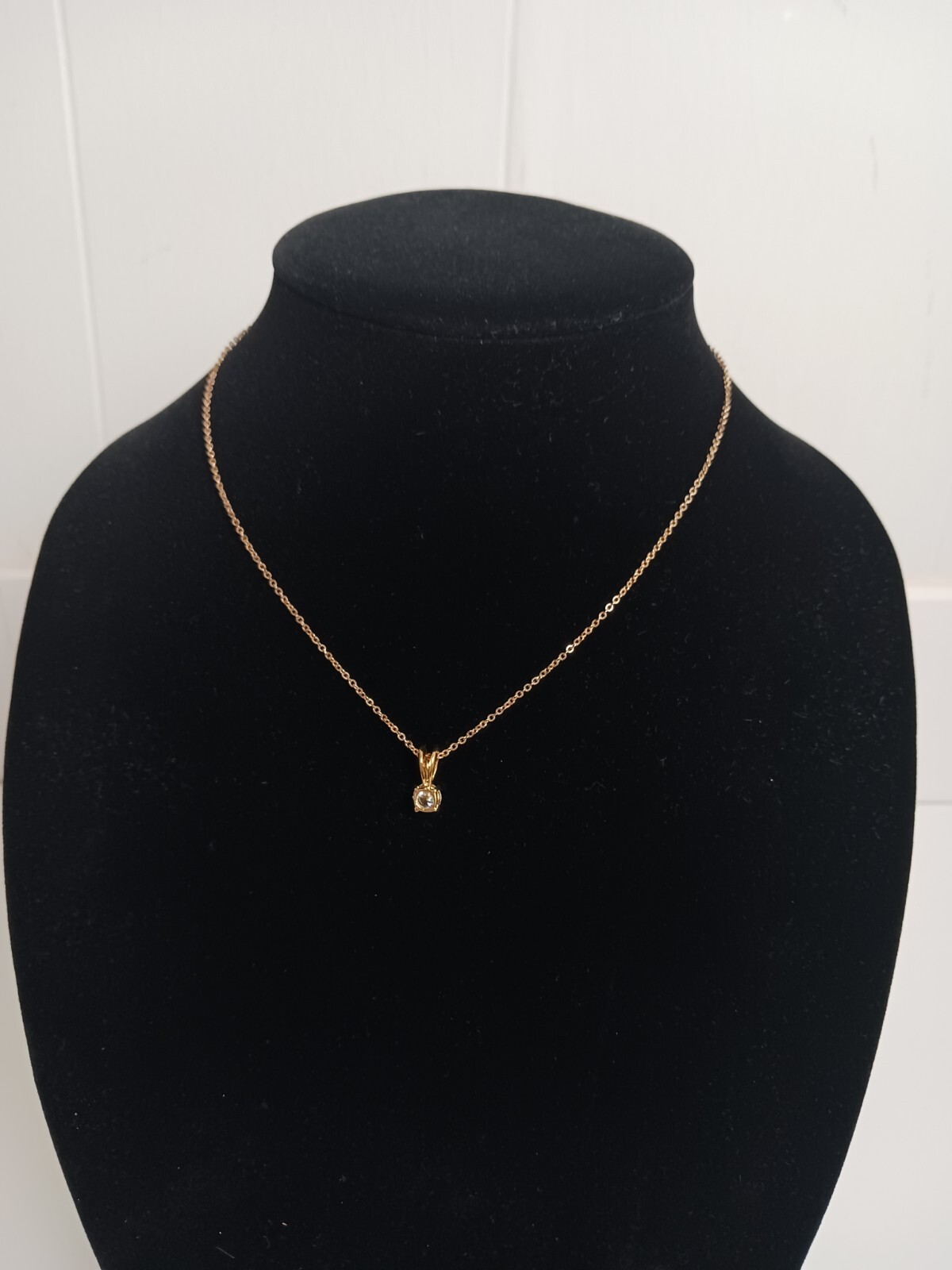 Goldtone Cubic Zirconia Necklace 16″-22″