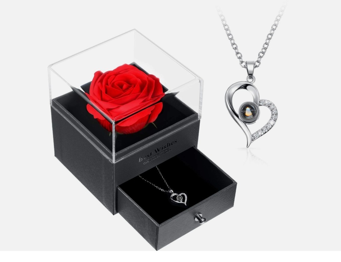 Mother’s Day Necklace Gift Girlfriend I Love You in 100 Languages Projection