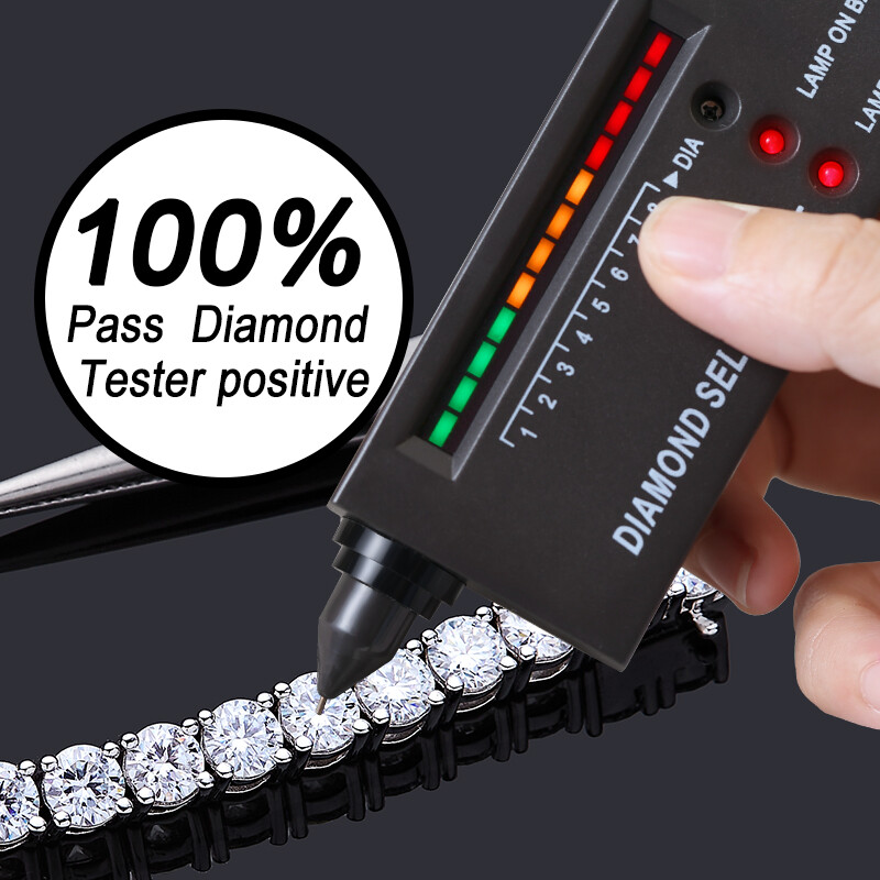 US 2-6.5mm Tennis Bracelet SOLID 925 Sterling Silver MOISSANITE Passes Tester！