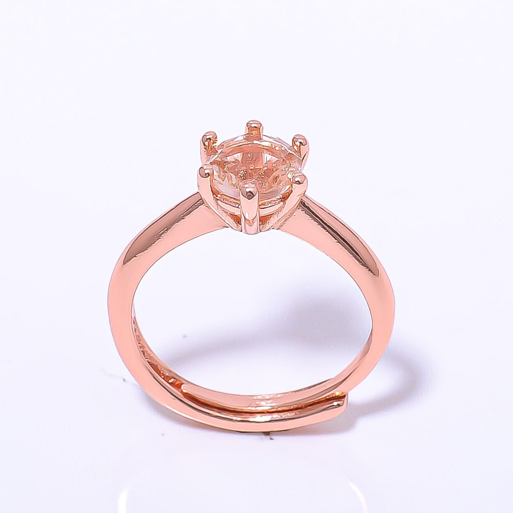 Morganite Quartz Rose Gold Plated Ring Adst RC7381-12