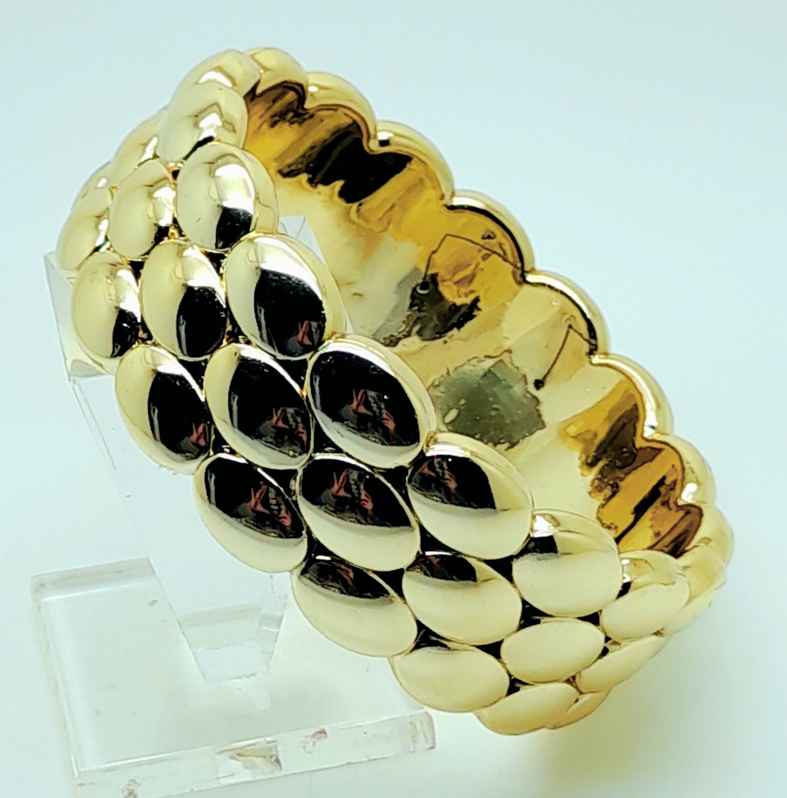 B001 Simple style Light Weight Large 1″ inch wide gold color Bangle Bracelets