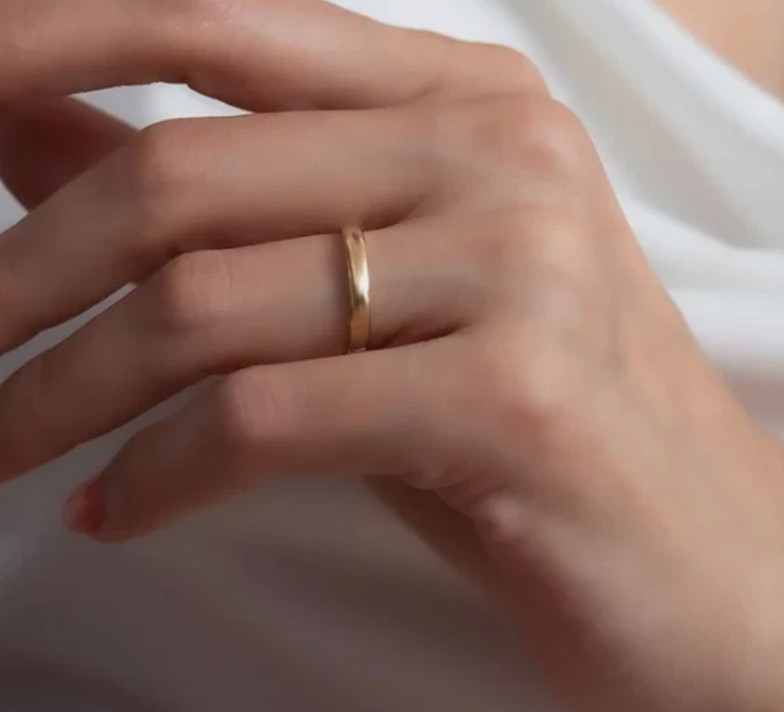 Gold 1mm-2mm-3mm-4mm-5mm-6mm Thin Wedding Band Wedding Stacking Ring For Him/Her