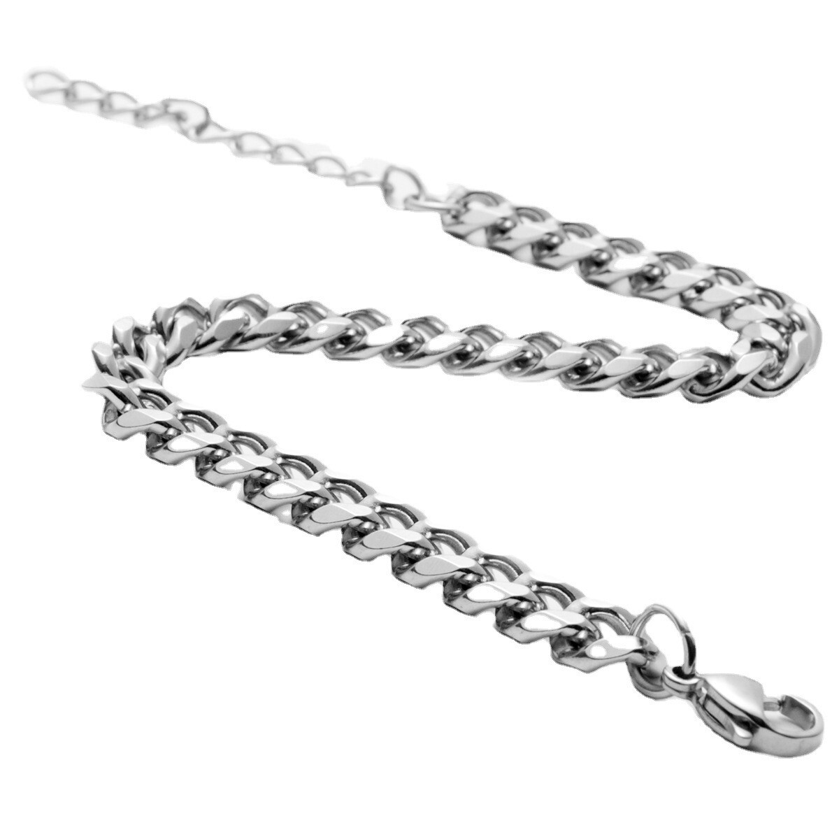 5-7mm 316L Stainless Steel Solid Curb Link Chain Bracelet Men’s Women’s 7″ 8″ 9″