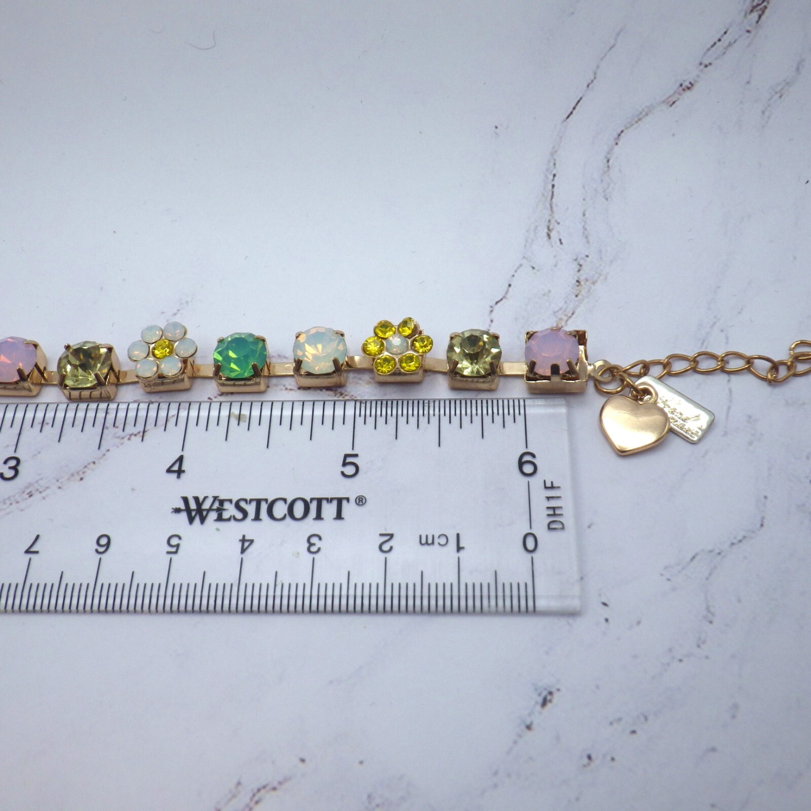 Set of 3 Bracelets Gymboree Charm Eiffel Tower Flowers Austrian Crystals Pastel