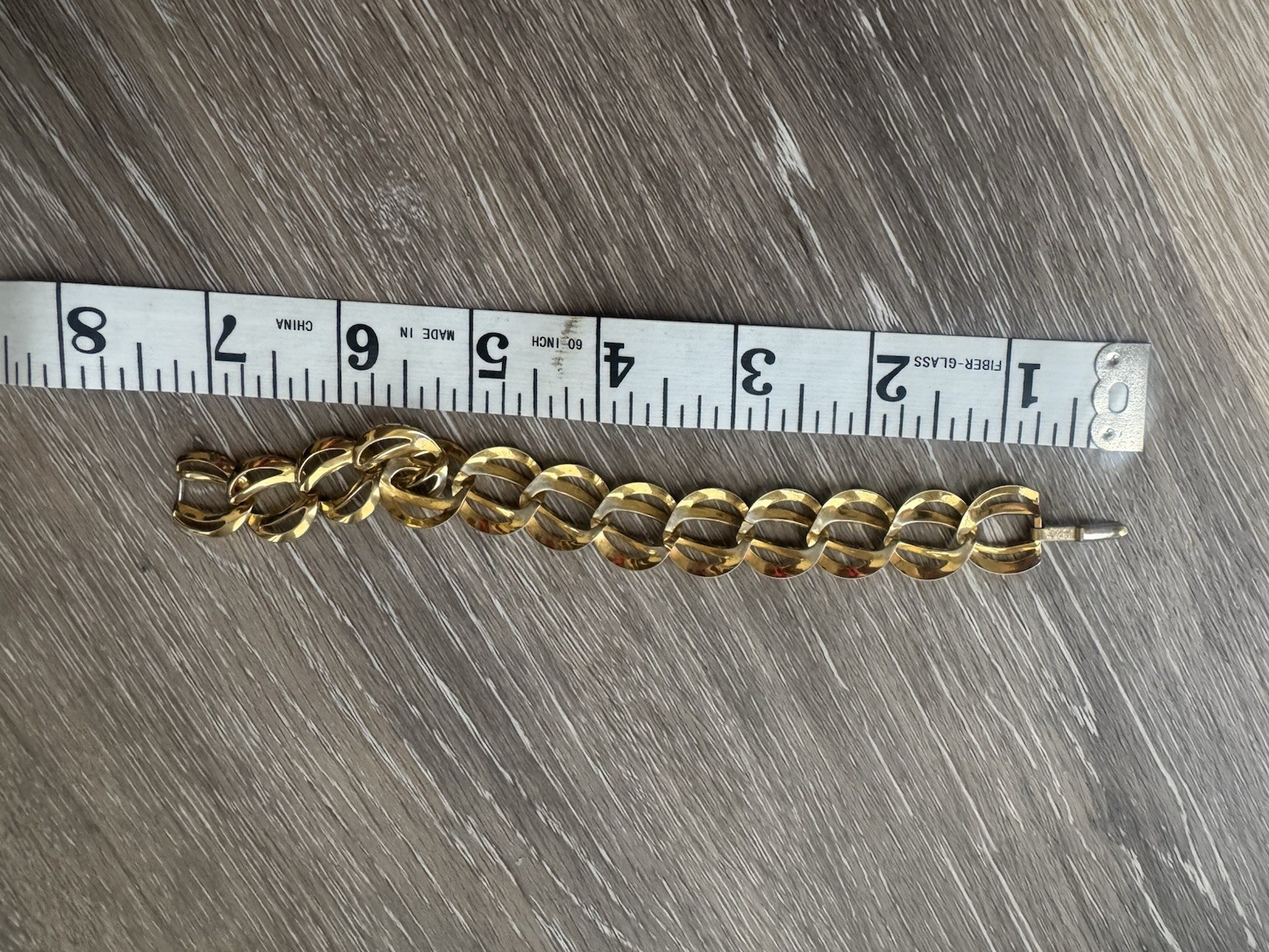 Napier Signed Gold Tone Oval Link Chain Bracelet 7 in Box Clasp