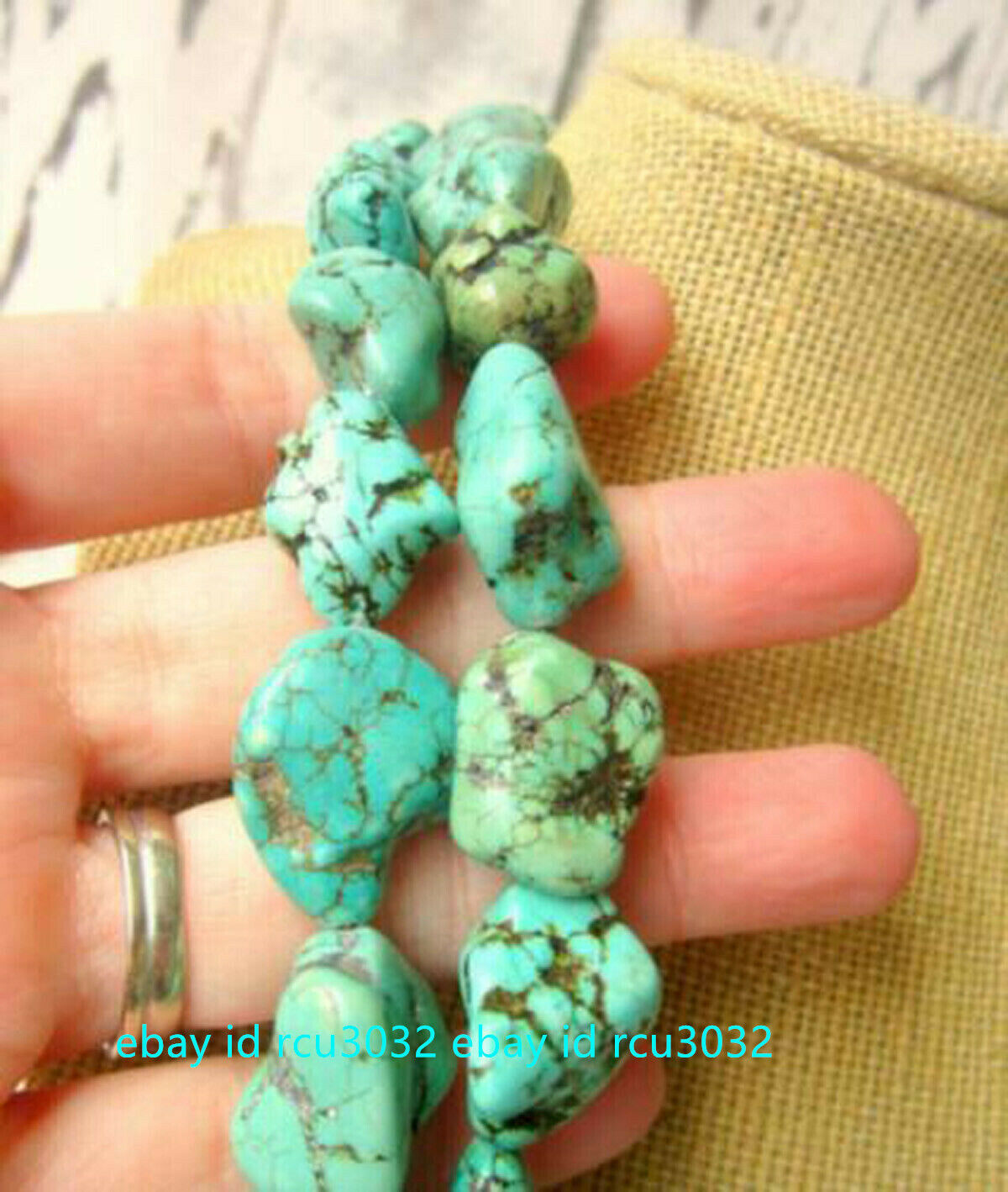Chunky Natural 15-20mm Blue Turquoise Gems Nugget Jewelry Long Necklace 35”