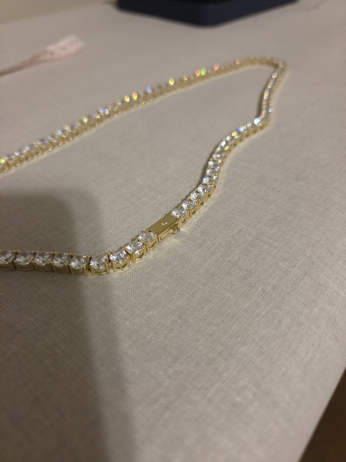 5mm Tennis Chain CZ Cubic Zirconia Yellow Gold 22in Box Clasp IceCartel