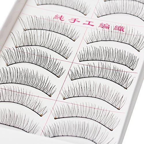 Sexy Sparkles Handmade Natural Fashion Long False Eyelashes (10 Pairs) (10mm)