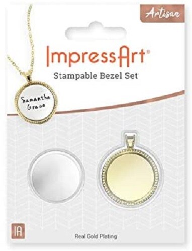 ImpressArt Circle Artisan Bezel Set Stampable Bezel Set Real Gold Plated 3/4″ La