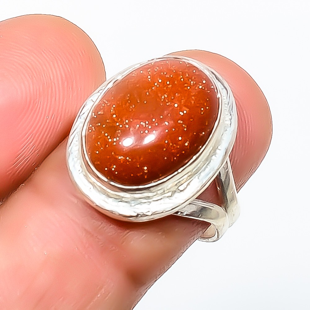 Golden Sunstone Gemstone 925 Silver Plated Ring s.8 TR7508-109