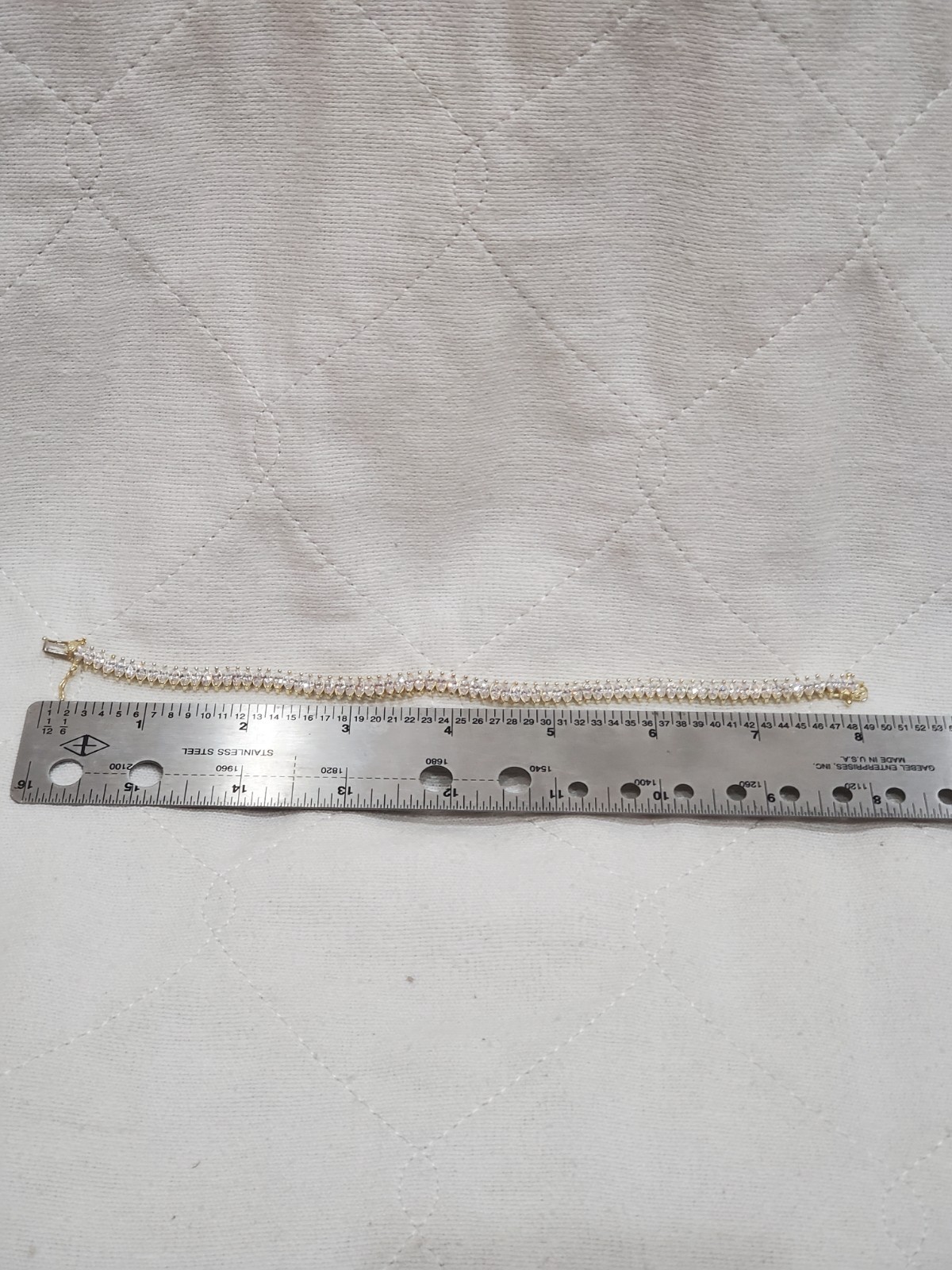 925 FAS Simulated Diamond MARQUISE LINK Tennis Bracelet Gold Plated