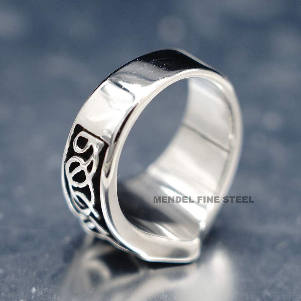 MENDEL Mens Celtic Wiccan Pagan Pentagram Star Ring Stainless Steel Size 7 8-13