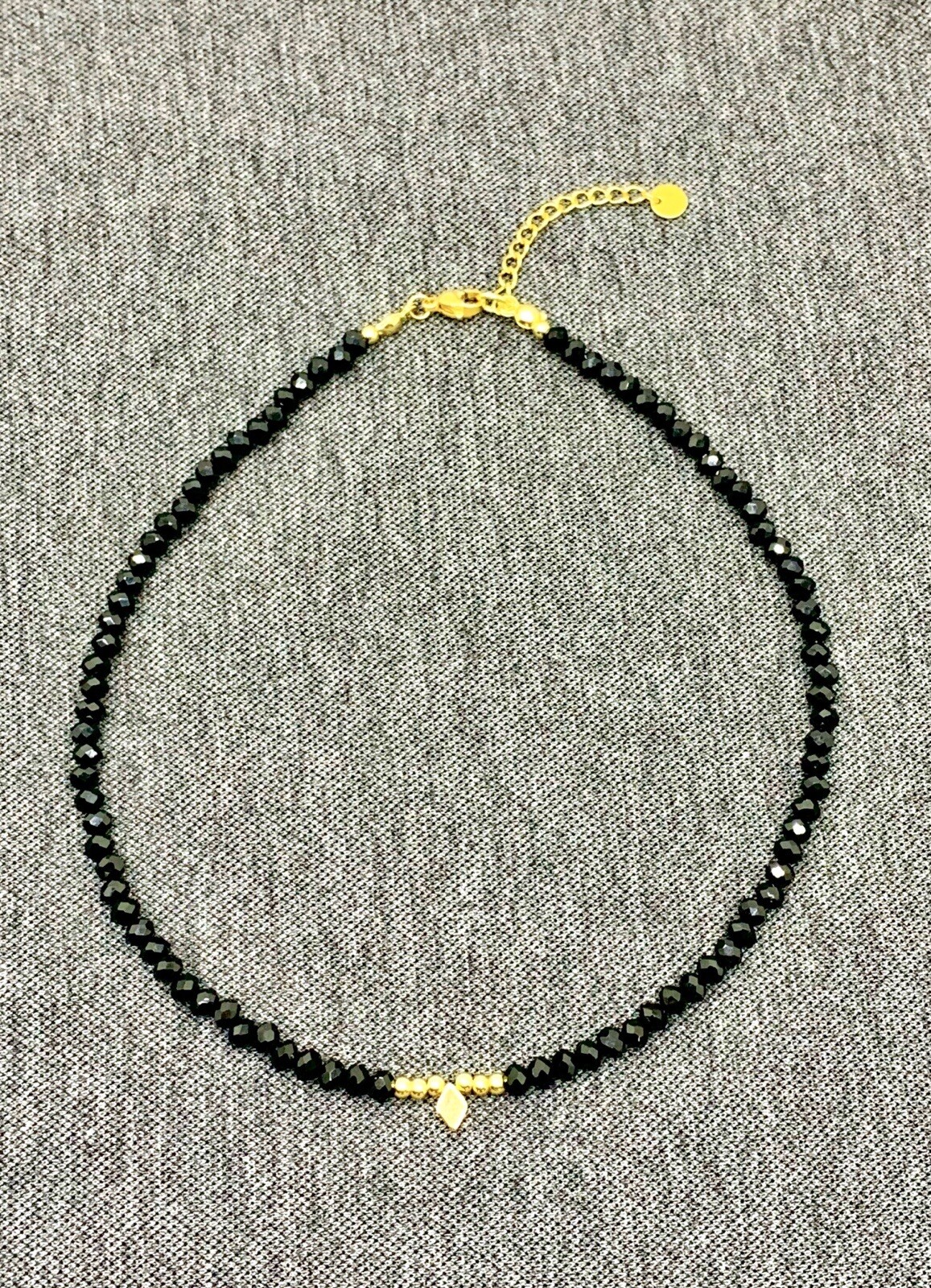 Choker En Cuentas Facetadas & Oro Laminado, Gargantilla, Cadena De Cuentas