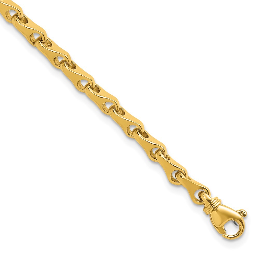 14K Yellow Gold Polished Solid 4.3mm Fancy Link Chain Bracelet 7.5″