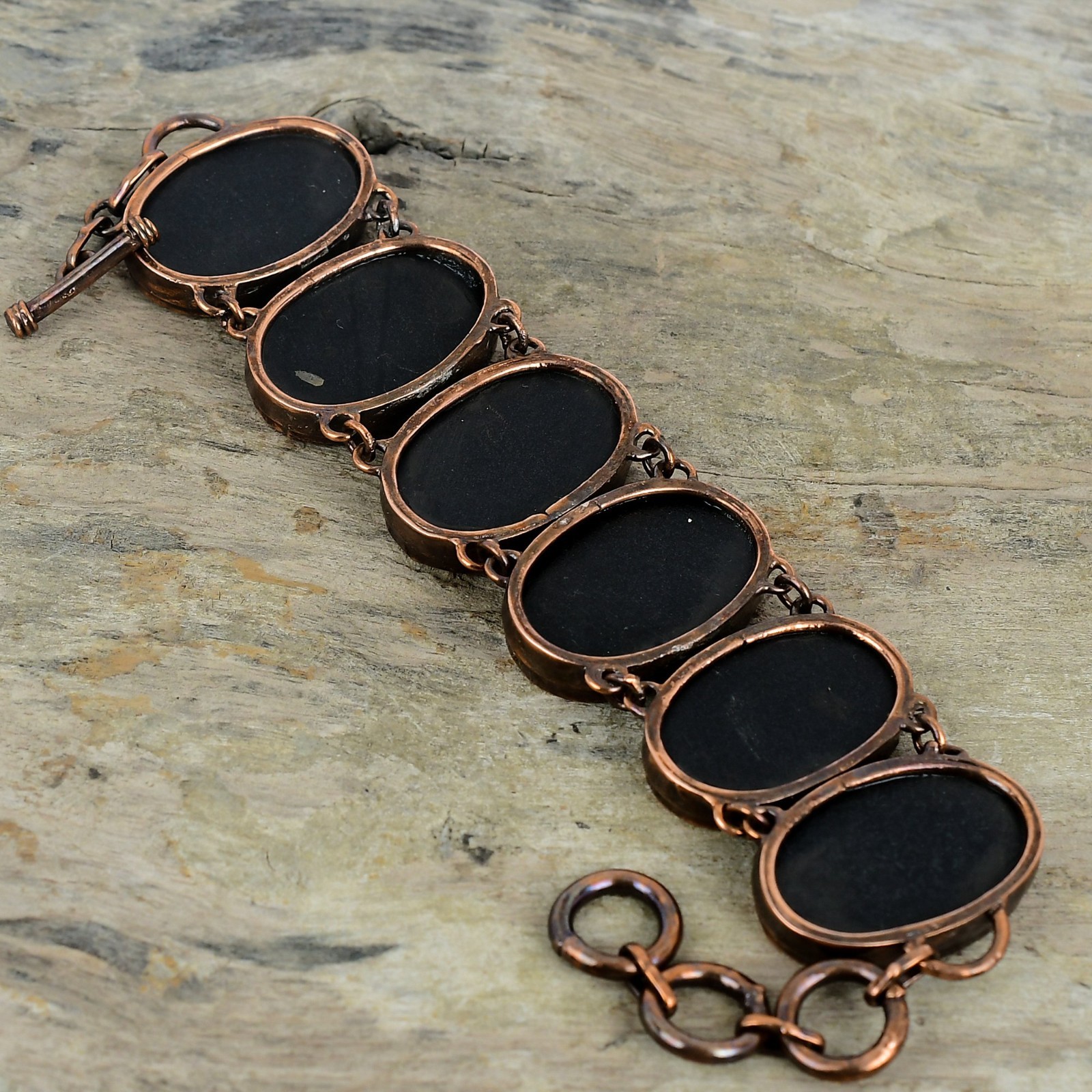 Copper Abalone Shell Stone Wife Elegant Electroformed Chain New Bracelet Jewelry