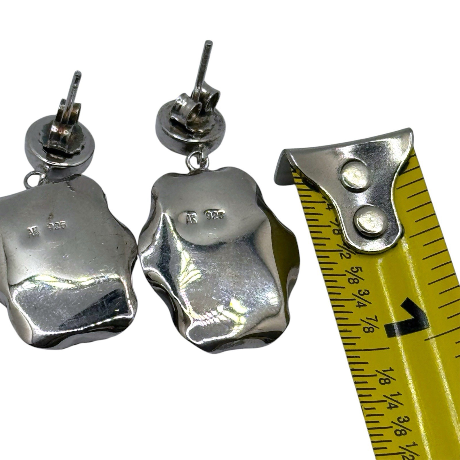 NEW Sterling Silver Druzy Crystal Hang Earrings Special Occasion Luxury Sparkle