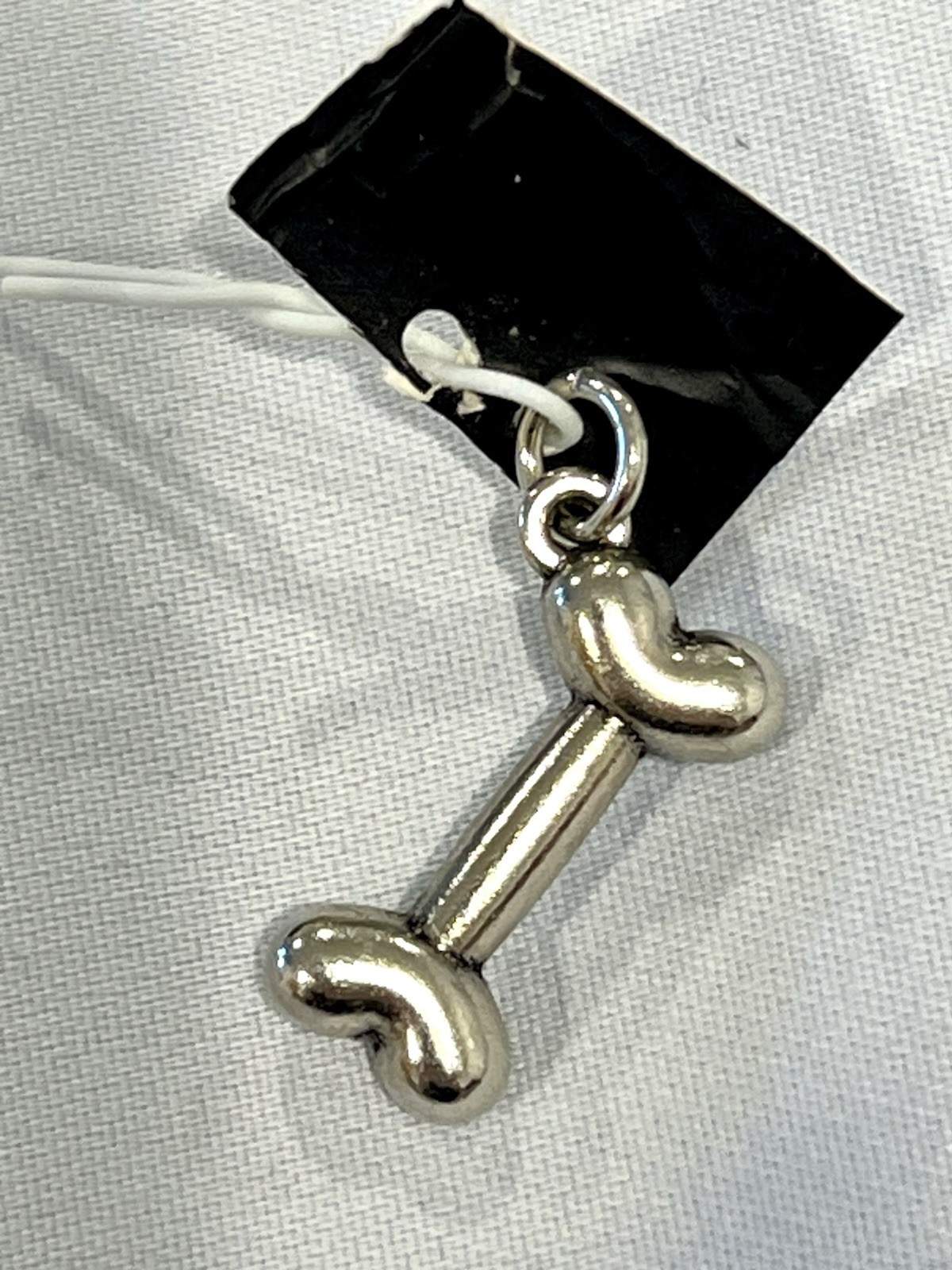 Doggie Bone 3/4” Charm Pendant w/ rhinestones & Loop