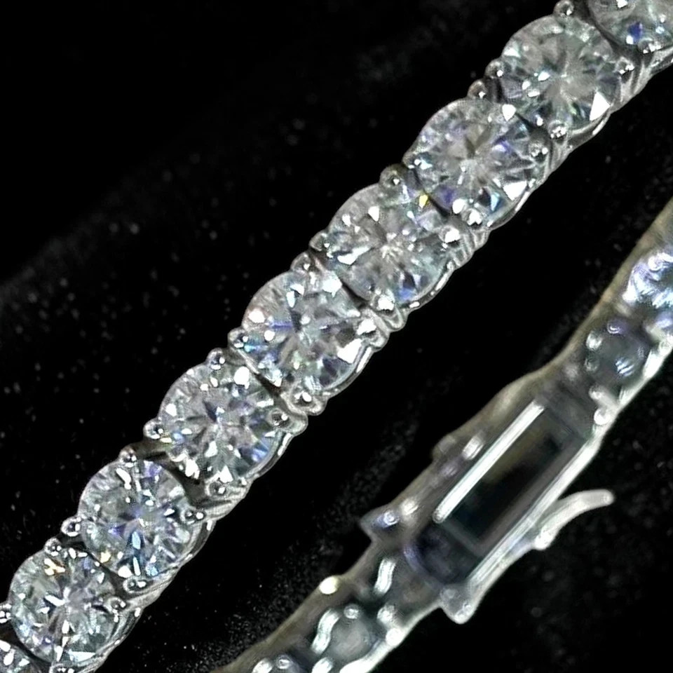 7Ct Round Cut Cut Simulated Diamond Women Tennis Bracelet 14k White Gold Plated