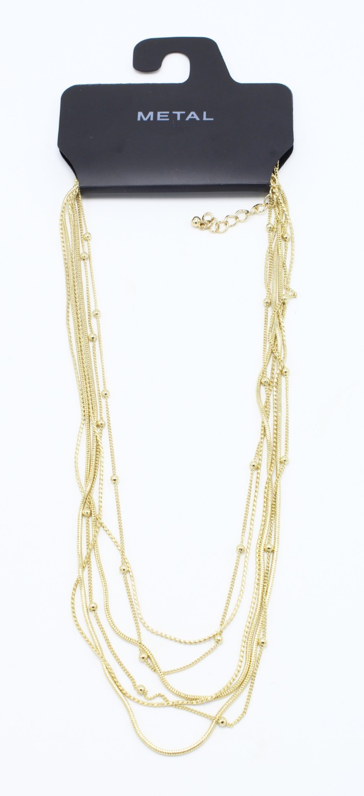 New Gold Multi Strand Necklace by Metal NWT $22 Tags #N2271
