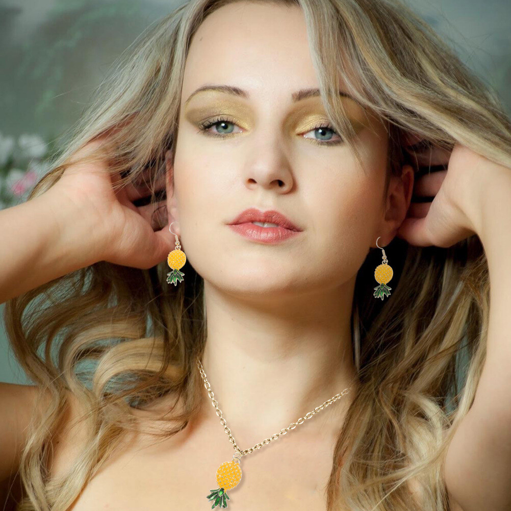 Pineapple Earrings for Women Upside down Jewelry Necklace Collection Travel
