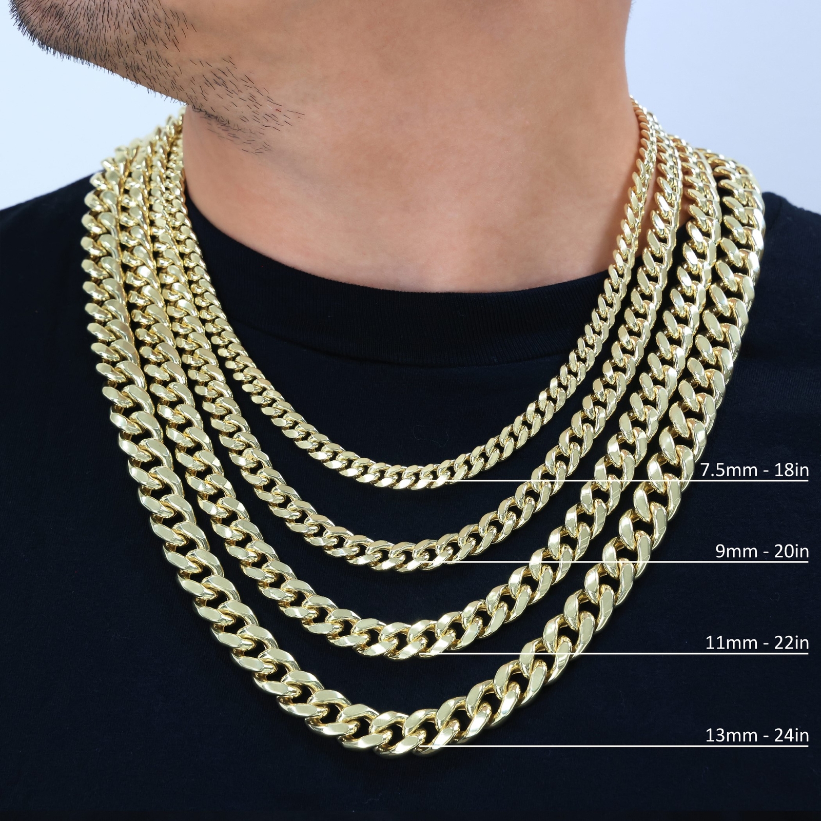 10K Yellow Gold 3mm- 13mm Miami Cuban Link Chain Necklace Mens Womens 16″- 30″