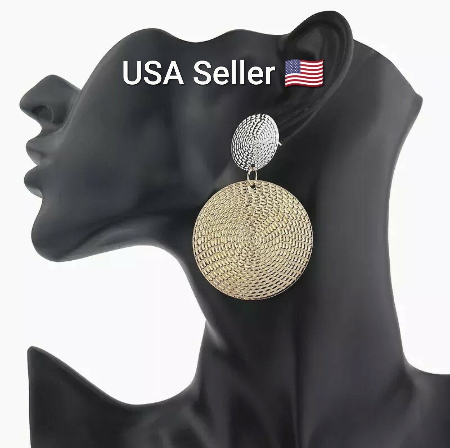 Fashion Pendant Size Round Circle Earrings Female Temperament Personality Color