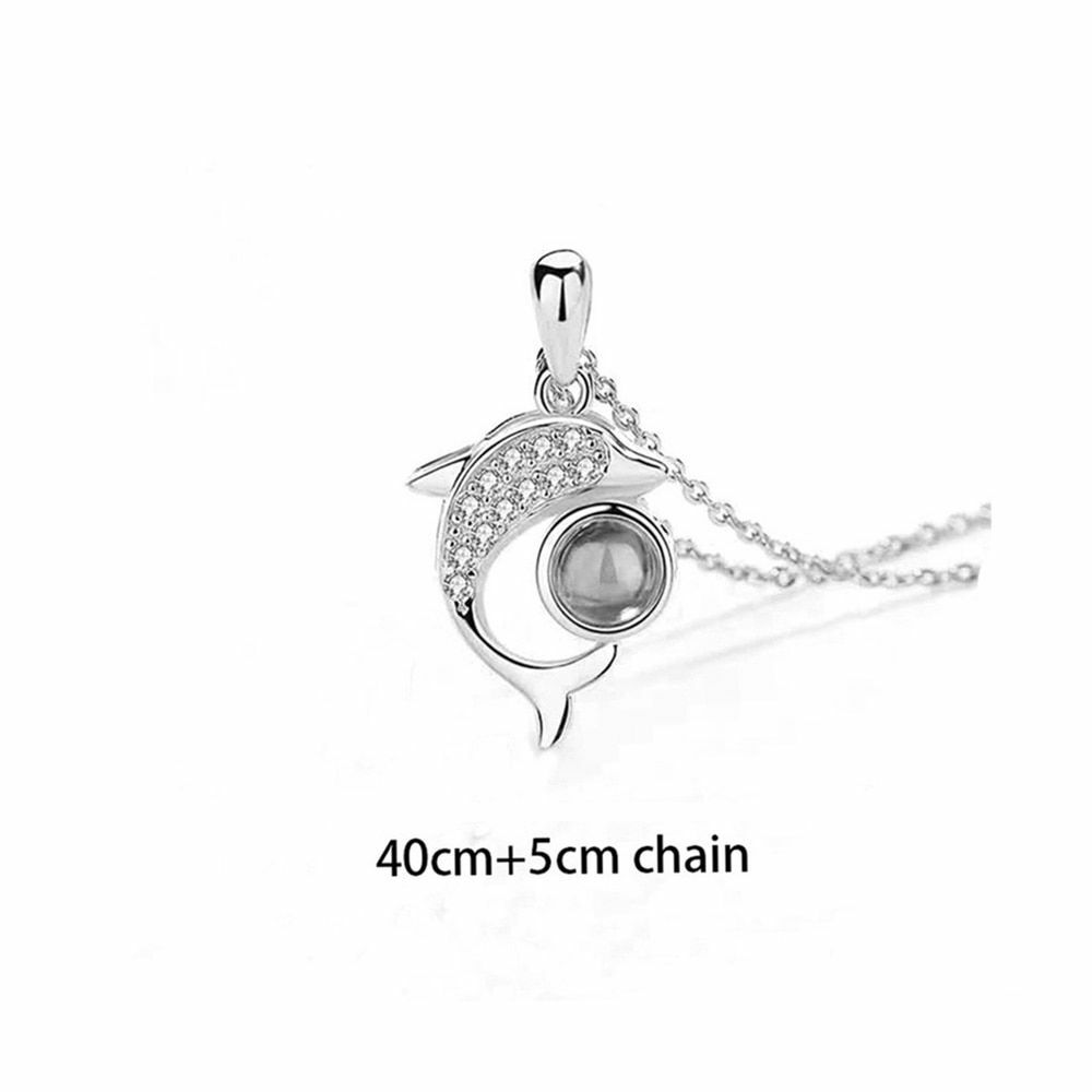100 Languages Love Necklace Ladies Heart Pendant Wedding Necklaces Women Jewelry