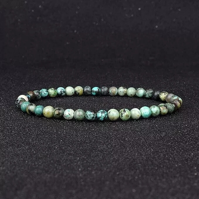 2025HOT Handmade 4mm African Turquoise Beads Bracelet Gift For Women Mother’Day