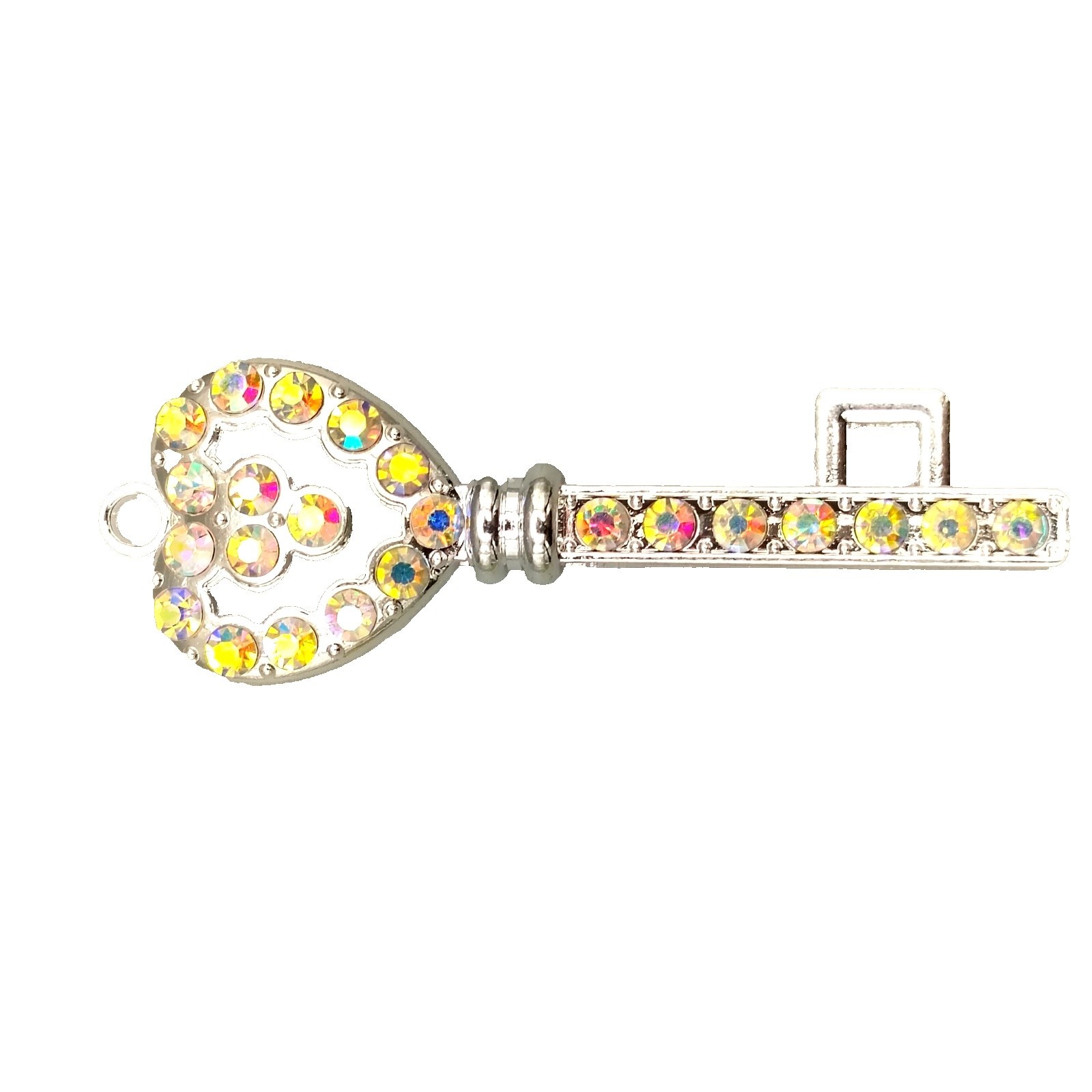 Key Charm Pendant Shiny Bling Stones