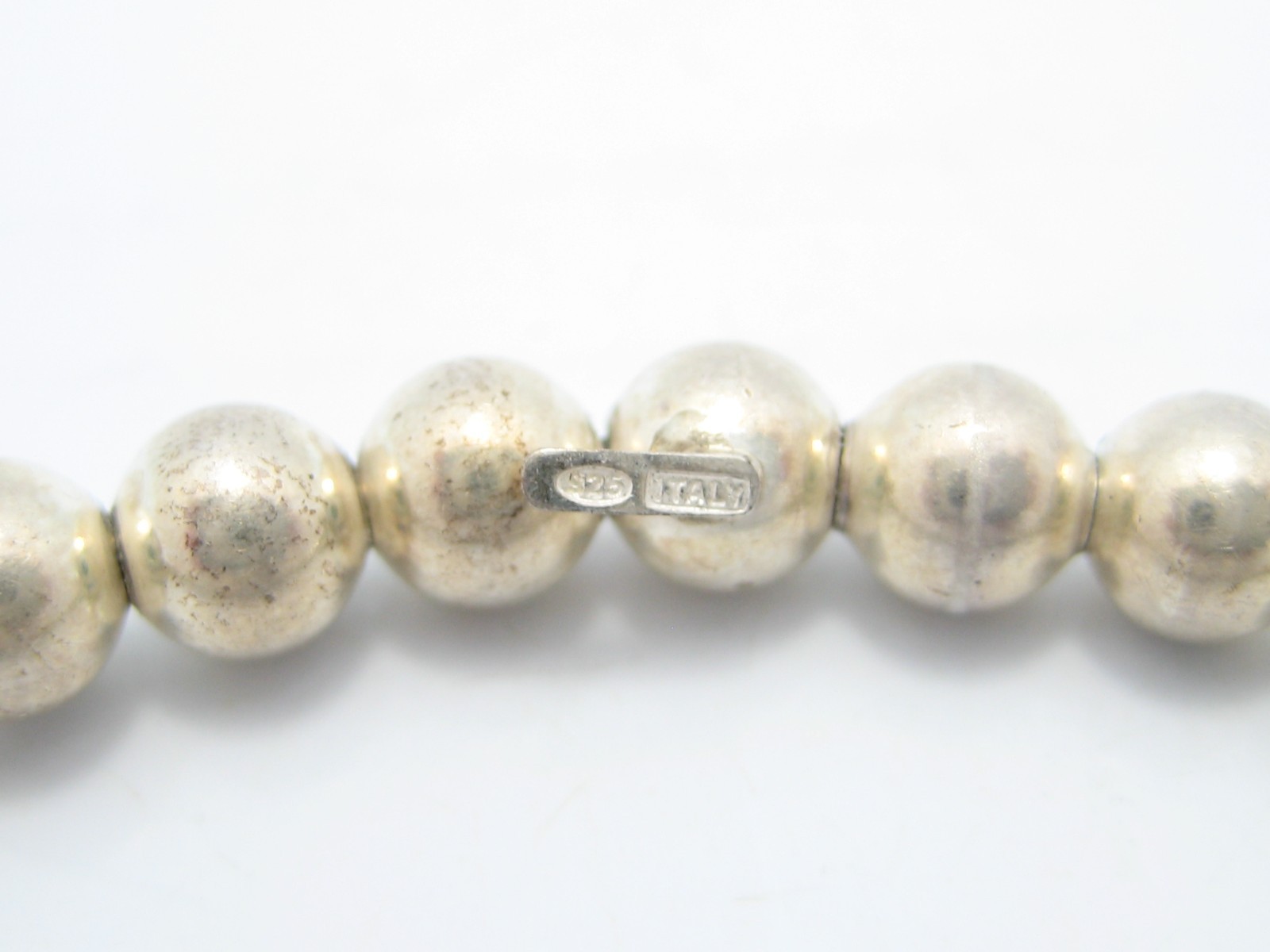 Sterling Silver 4.9mm Beaded Ball Bangle Cuff Bracelet