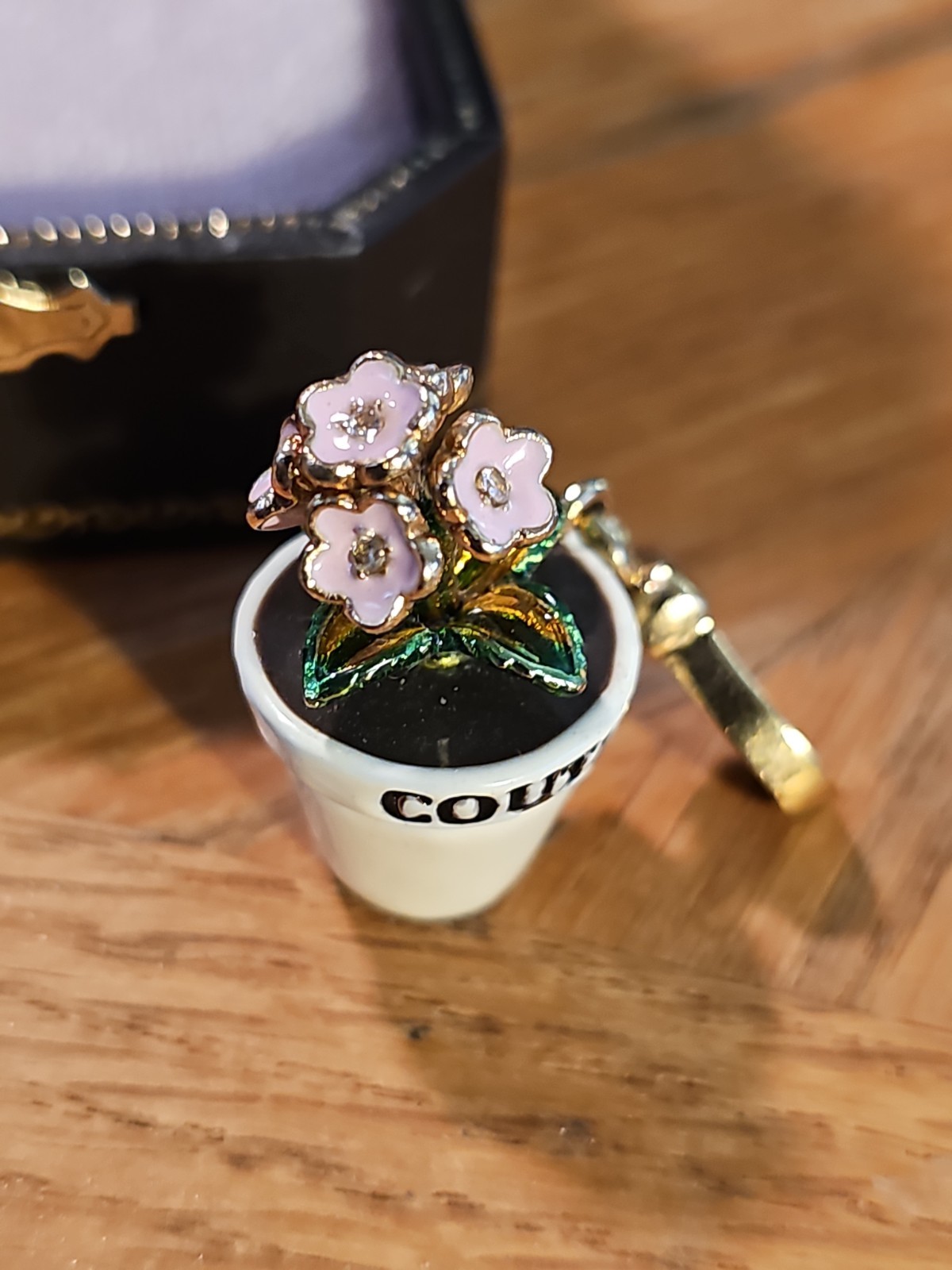 RARE Juicy Couture 2006 Bloomin Flowerpot Charm IN ORIGINAL BOX!! Opens!YJRU0852