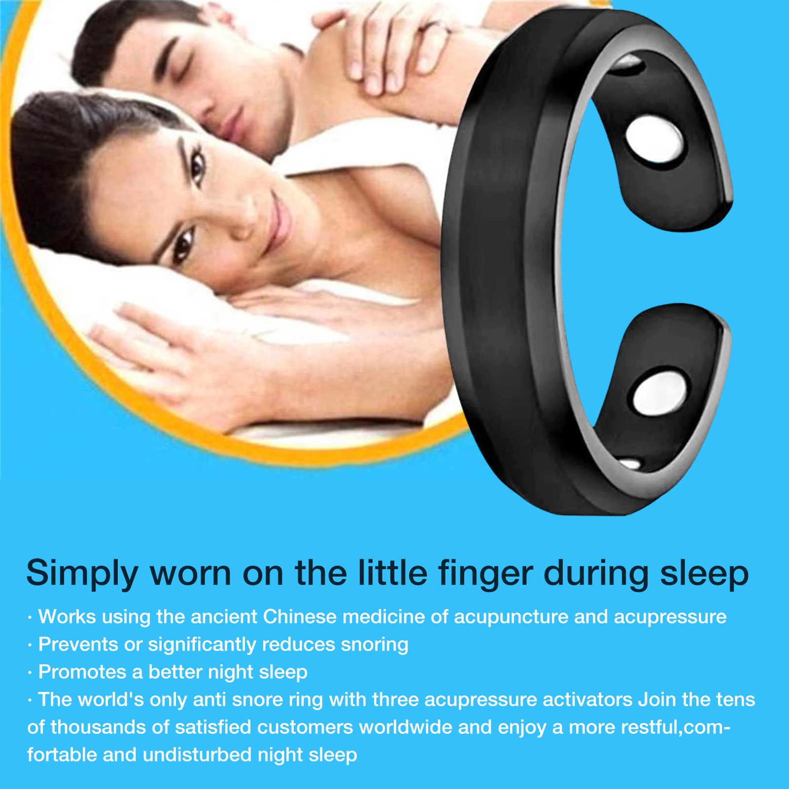 2PCS Apolloostory Lymphatic Drainage Therapeutic Magnetic Ring Women Men Care