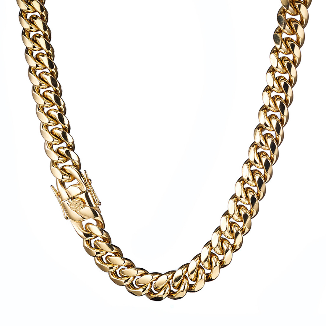 8mm-18mm Fashion Mens Chain Gold Miami Curb Cuban 316L Stainless Steel Necklace