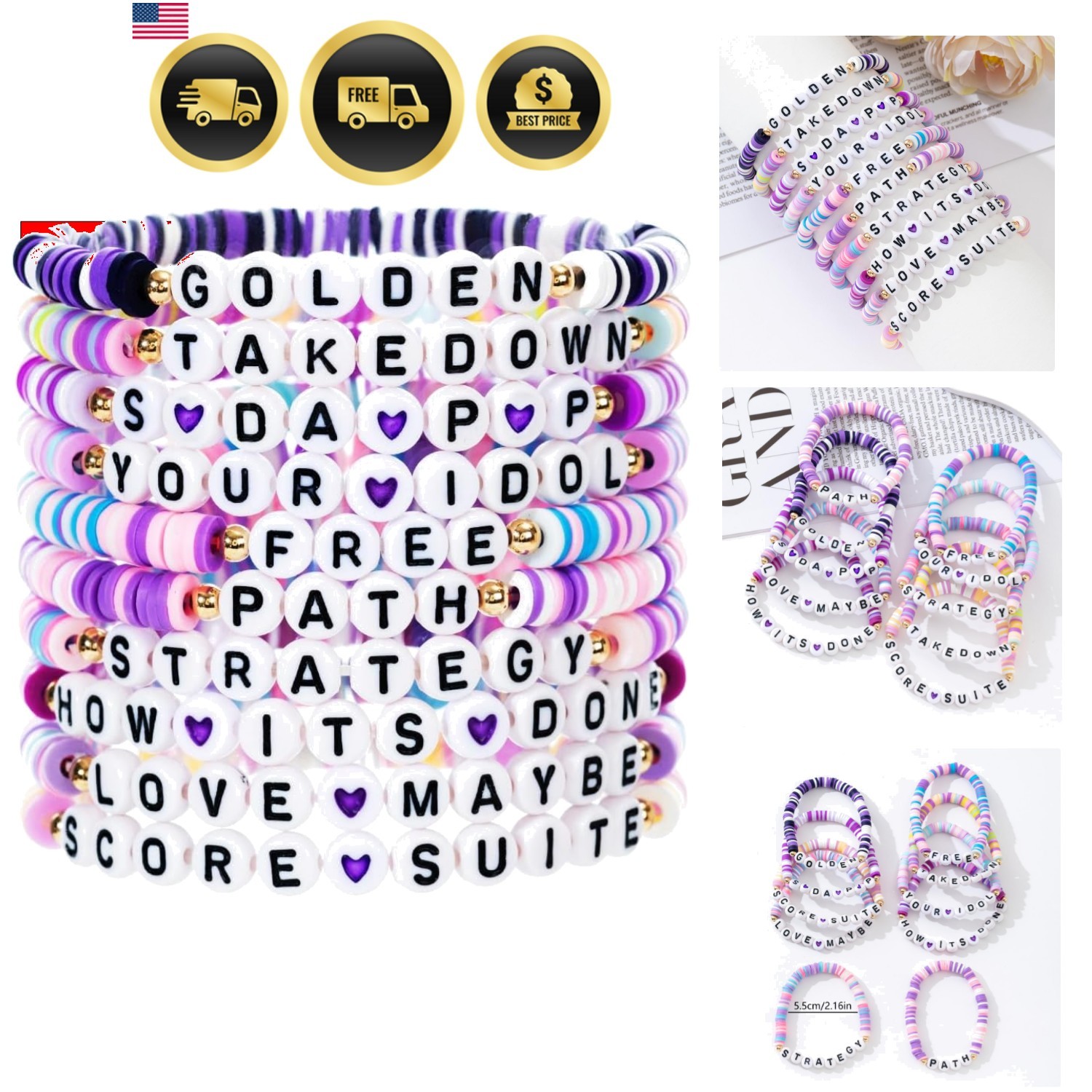 Korea Pop Merch Bracelets Set, 10pcs Hunters Bracelets Gift Set for Wemon