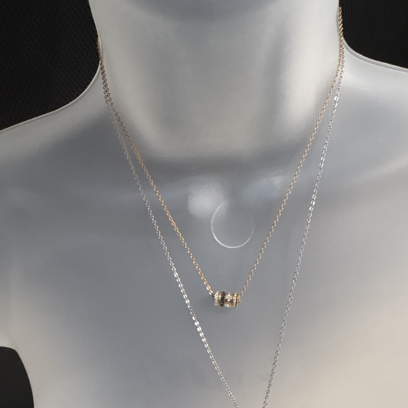 Swarovski Signed Crystal Y-Drop Lariat Barrel Pendant Swan Charm Adjustable