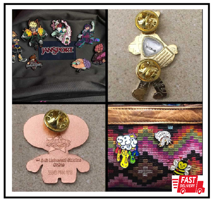 100PCS Pin Backs, Metal Locking Pin Backs, Brass Clutch for Brooch Tie Hat Badge