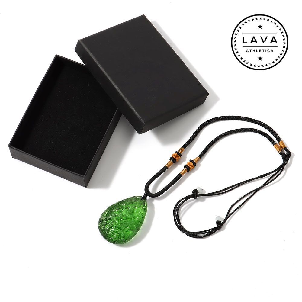 Green Natural Crystal Pendant Gem Moldavite Meteorite Impact Healing Necklace US