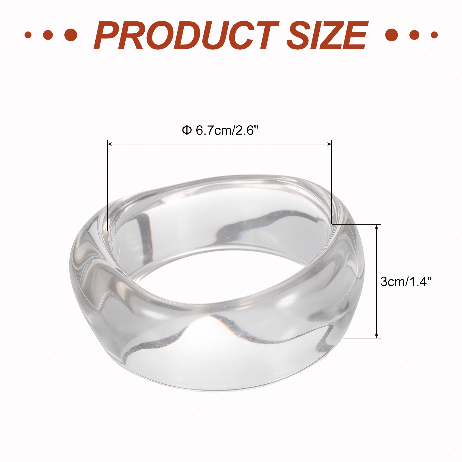 Acrylic Resin Bracelet Chunky Vintage Cuff Wide Geometric Bangles, Transparent