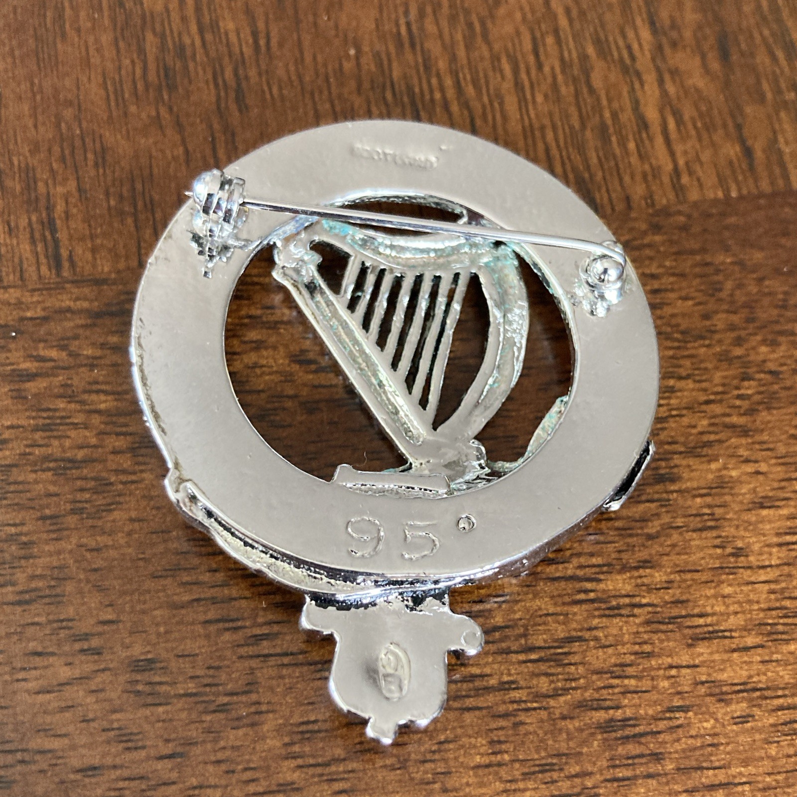 “Constant and True” Scottish Clan Rose cap badge or brooch . Fine pewter 95 mark