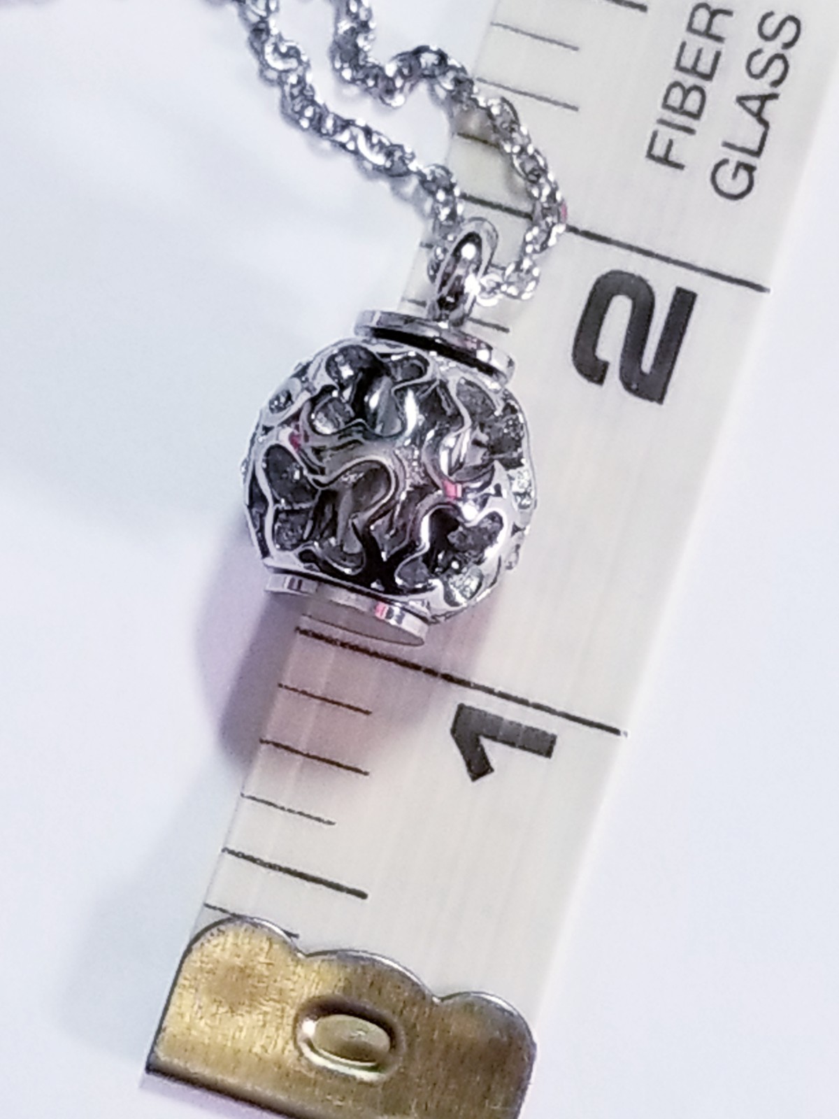Rose Gold Tone Urn Cremation Memorial Necklace Ball Pendant for Ashes