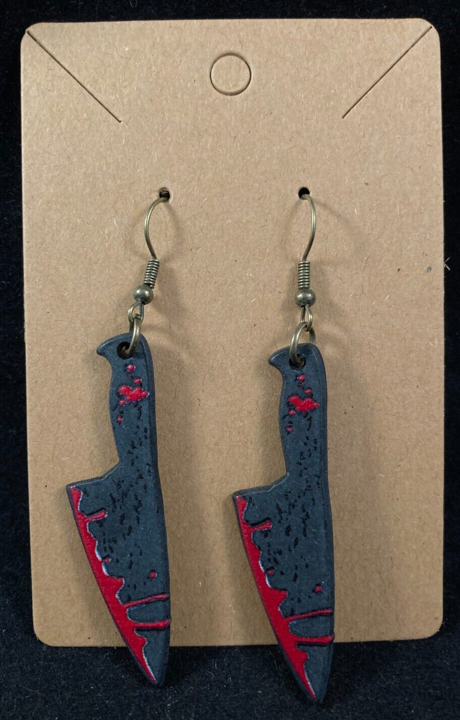 Bloody Chef Knife Earrings – Dangle – Serial Killer – Halloween – Handmade